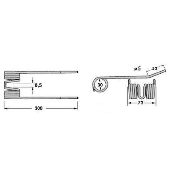 Pick Up Tine - Fits - DEUTZ FAHR 400, 460, 320, 380, 440, 490, 500, 560